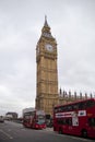 LONDON, UK - APRIL 05, 2014 The Big Ben, the House of Parliament and the Westminster Bridge with entrance gate Royalty Free Stock Photo