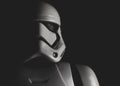 London UK - April 29 2020 - Black and white photo of a storm trooper from Star Wars Royalty Free Stock Photo