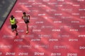 London,uk. April 2018: Blind runner in the London Marathon Royalty Free Stock Photo