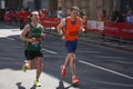London,uk. April 2018: Blind runner in the London Marathon Royalty Free Stock Photo