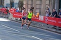London,uk. April 2018: Blind runner in the London Marathon Royalty Free Stock Photo