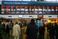 Rush hour at London Euston train station