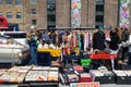 Car Boot Sale by Vintage. Retro festival. People sell vintage clothing, goods jewellery, homeware on