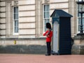 English soldier patrolling at Buckingham Palace