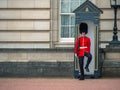 English soldier patrolling at Buckingham Palace