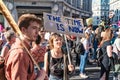 London, UK - April 19, 2019: Extinction Rebellion Protesters in Oxford Street