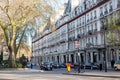 LONDON, UK - April, 14: London street of typical small 19th century Victorian terraced houses Royalty Free Stock Photo