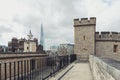 The inner ward area of Royal Palace and Fortress of the Tower of London, a historic castle and popular tourist attraction, England Royalty Free Stock Photo