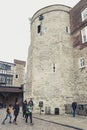 Old buildings and towers in the inner ward area of Tower of London, England Royalty Free Stock Photo