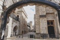 The inner ward area of Royal Palace and Fortress of the Tower of London, a historic castle and popular tourist attraction, England Royalty Free Stock Photo