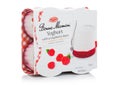 LONDON, UK - APRIL 01, 2020: Pack of Bonne Maman Yoghurt with raspberry layer on white