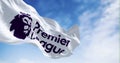Premier League flag waving in the wind