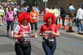 Runners at the London Marathon in London on April 17, 2005. Unidentified people