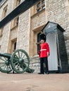 English guard soldier patrolling in London Royalty Free Stock Photo