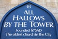 All Hallows by the Tower Church in London, UK