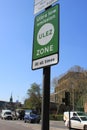 ULEZ London, UK - April 9 2019: ULEZ Ultra low emission zone new charge London prepare for new Ultra Low Emission Zone ULEZ Royalty Free Stock Photo