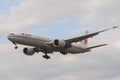 An Air China airplane lands at Heathrow Airport in London