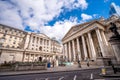 Bank of England and Royal Exchange building at Bank Junction in the City of London Royalty Free Stock Photo