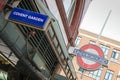 London, UK - 30 August 2016: Covent Garden station sign at the Underground station in London, England, UK. Royalty Free Stock Photo