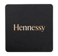 LONDON, UK - AUGUST 22, 2018: Hennessy Cognac bar paper coaster on white Royalty Free Stock Photo