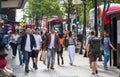 Lots of people walking in Oxford street, the main destination of Londoners for shopping. Modern life concept. London Royalty Free Stock Photo