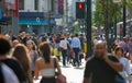 Lots of people walking in Oxford street, the main destination of Londoners for shopping. Modern life concept. London Royalty Free Stock Photo