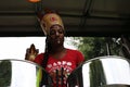 Notting Hill Carnival Beautiful Afro-American girl playing drums