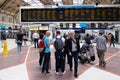 Passengers at the London Victoria train station Royalty Free Stock Photo