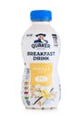 LONDON, UK - AUGUST 10, 2018: Plastic bottle of Quaker Breakfast drink with vanilla flavour on white background.