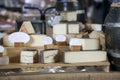 Selection of cheese Ubriaco at Borough market Royalty Free Stock Photo