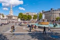 Trafalgar Square  in London on a beautiful summer day Royalty Free Stock Photo