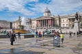 Trafalgar Square and the National Gallery in London on a summer day Royalty Free Stock Photo