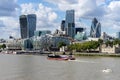 LONDON, UK - AUGUST 22 : View of modern architecture in the City Royalty Free Stock Photo