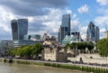 LONDON, UK - AUGUST 22 : View of modern architecture in the City Royalty Free Stock Photo