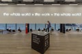 LONDON, UK - AUGUST 2, 2018: Visitors in the interior of famous Tate Modern art gallery