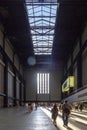 LONDON, UK - AUGUST 2, 2018: Visitors in the interior of famous Tate Modern art gallery