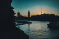 Big Ben at the end of the day with the sunset behind against the light Royalty Free Stock Photo