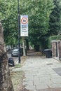 Billboard showing twenty miles per hour speed limit sign in London