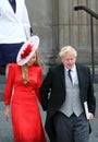 London, UK - 06.03.2022: Boris Johnson and Carrie Johnson, at Platinum Jubilee service of thanks giving for Queen Elizabeth 70