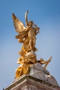 London, UK. March, 2016: Buckingham Palace view from the fountain of Victoria Memorial Royalty Free Stock Photo