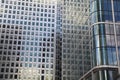 LONDON, UK - CANARY WHARF, MARCH 22, 2014 Modern glass buildings Royalty Free Stock Photo