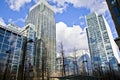 LONDON, UK - CANARY WHARF, MARCH 22, 2014 Modern glass buildings Royalty Free Stock Photo