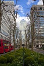 LONDON, UK - CANARY WHARF, MARCH 22, 2014 West India avenue Royalty Free Stock Photo