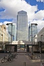 LONDON, UK - CANARY WHARF, MARCH 22, 2014 West India avenue Royalty Free Stock Photo