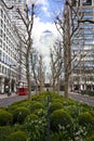 LONDON, UK - CANARY WHARF, MARCH 22, 2014 West India avenue Royalty Free Stock Photo