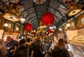 London, UK: Christmas shopping at the Apple Market in Covent Garden Royalty Free Stock Photo
