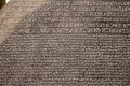 LONDON, UK - CIRCA APRIL 2018: The Rosetta stone at the British Museum Royalty Free Stock Photo