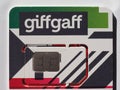 LONDON - DEC 2019: GiffGaff sim card