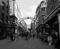 Carnaby Street in London black and white