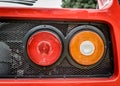 Ferrari F40 tail lights detail shot Royalty Free Stock Photo